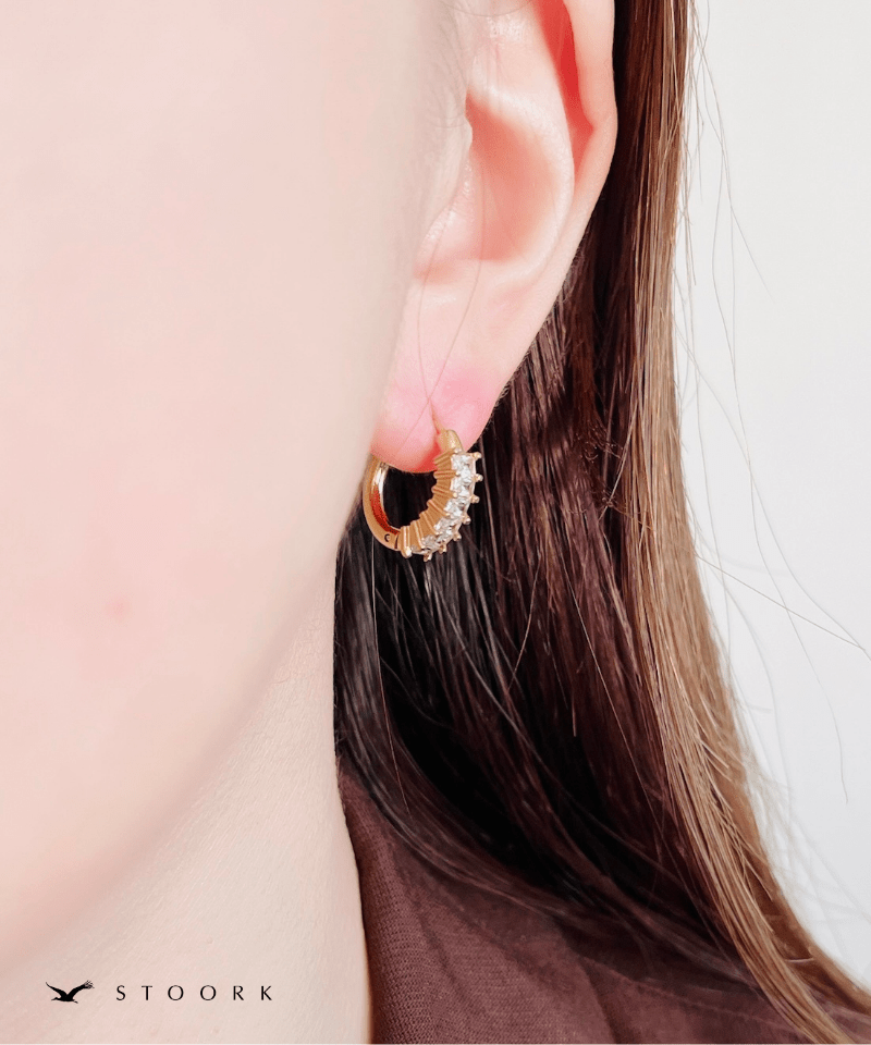 Half Zirconia Hoop Pierce - stoork
