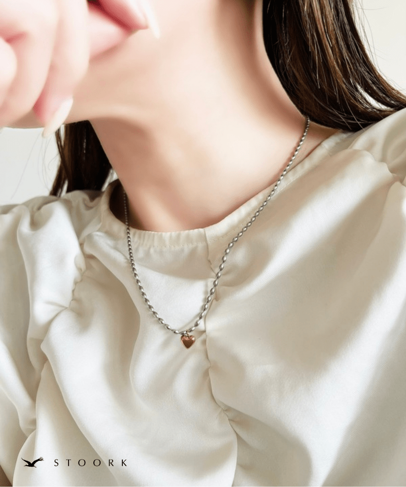 Heart Ball Chain Necklace - stoork