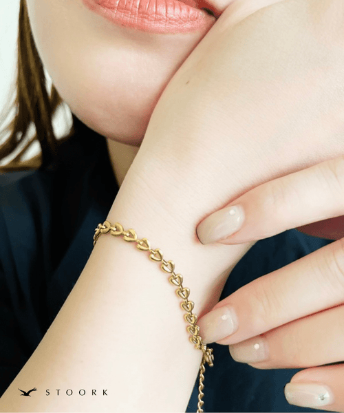 Heart Link Chain Bracelet | 金属アレルギー対応アクセサリー通販
