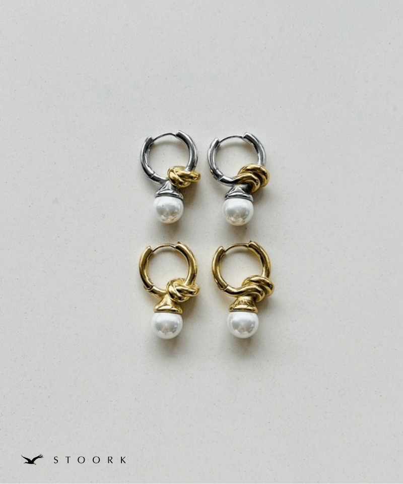 Knot Pearl Hoop Pierce - stoork