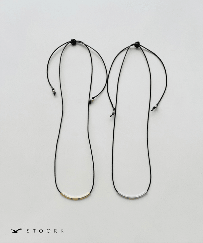 Metal Bar Cord Necklace - stoork