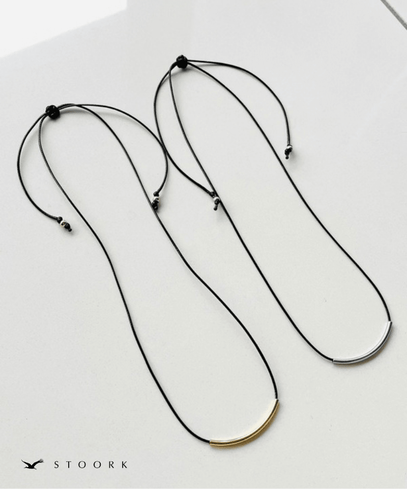 Metal Bar Cord Necklace - stoork