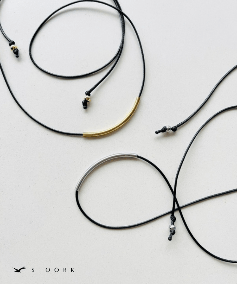 Metal Bar Cord Necklace - stoork