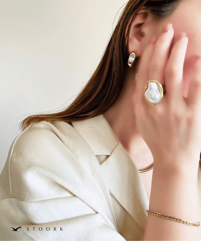 Metal Frame Pearl Ring - stoork