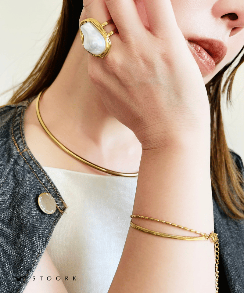 Metal Frame Pearl Ring - stoork