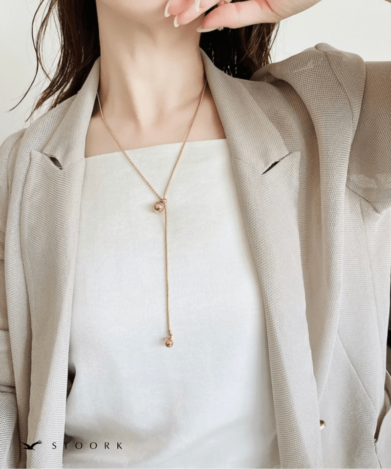 Mixed Chain Ball Necklace | 金属アレルギー対応アクセサリー通販