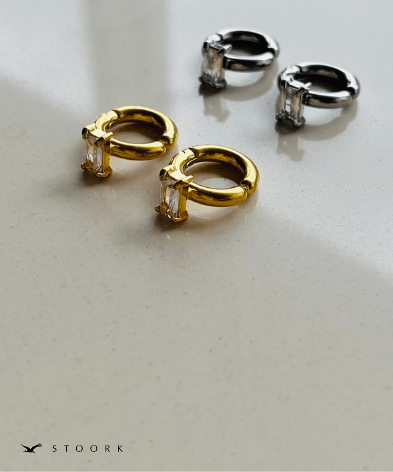 One Stone Hoop Earring - stoork
