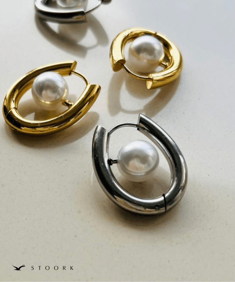 Oval Pearl Hoop Pierce - stoork