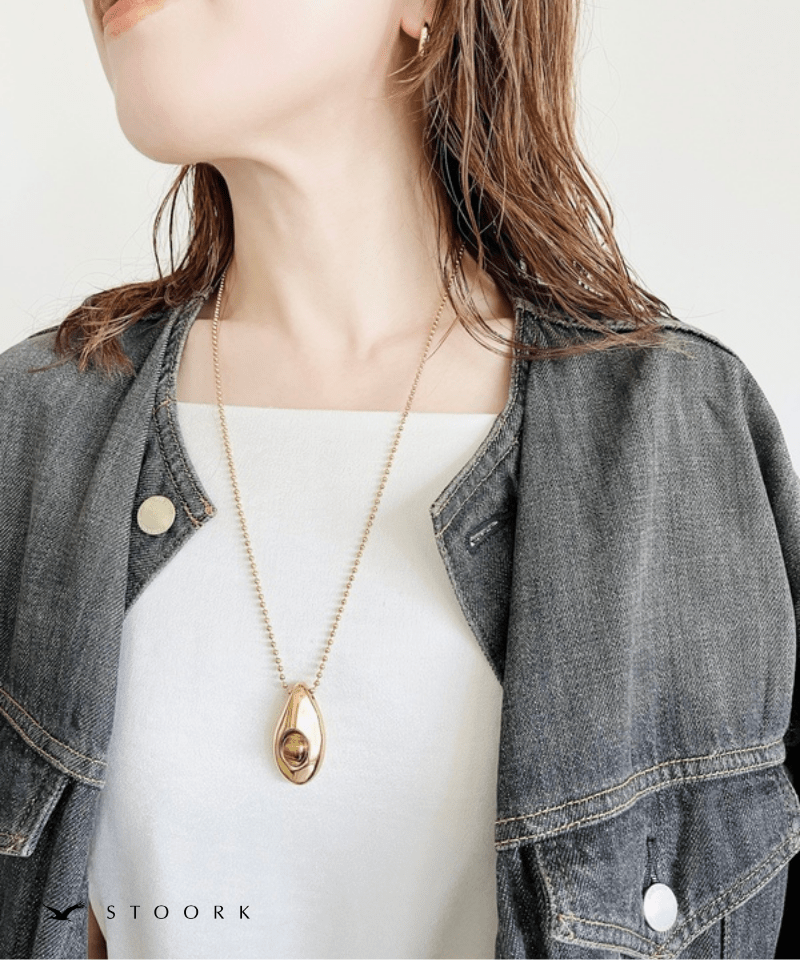 Oval Stone Charm Necklace - stoork