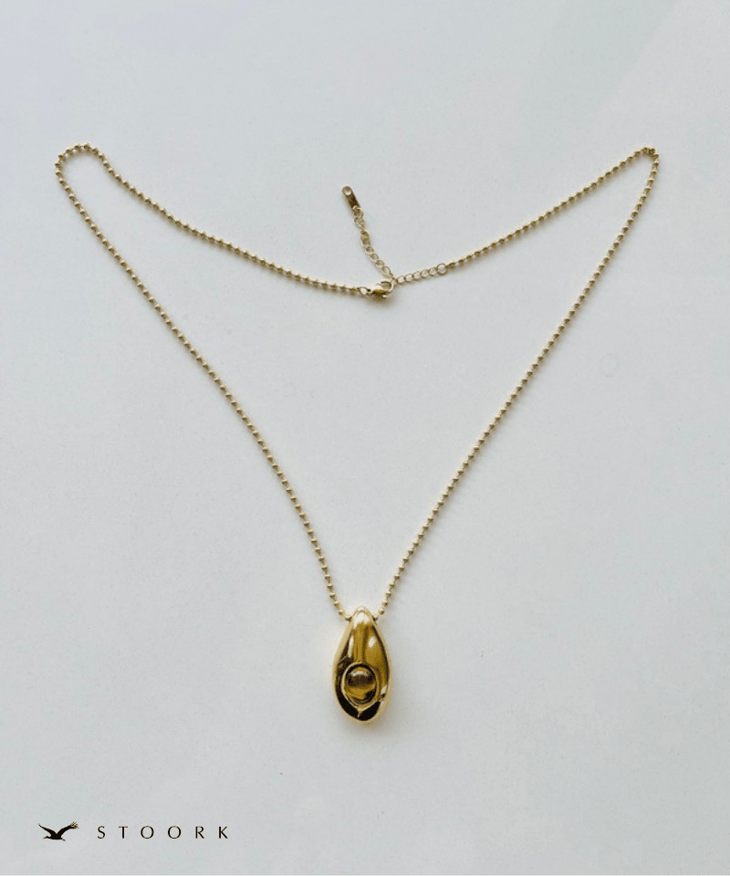 Oval Stone Charm Necklace - stoork