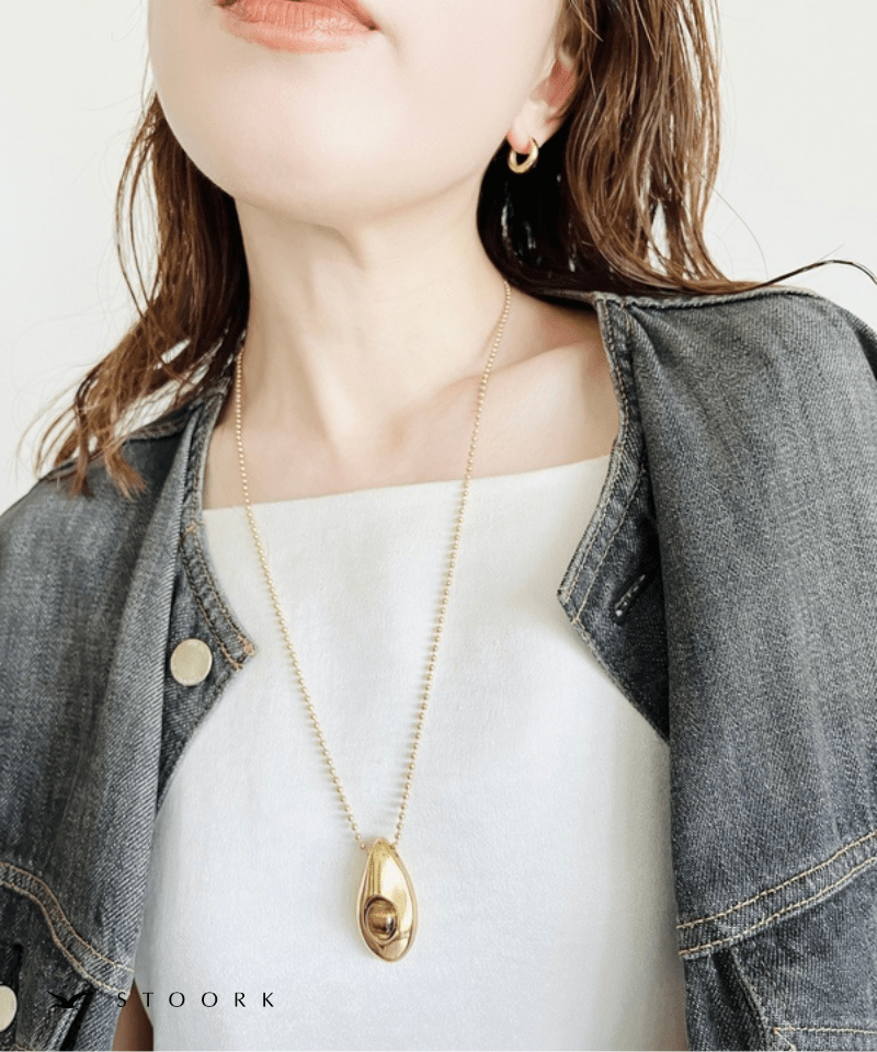 Oval Stone Charm Necklace - stoork