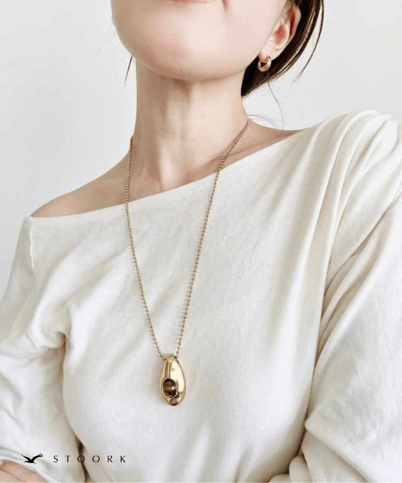 Oval Stone Charm Necklace - stoork