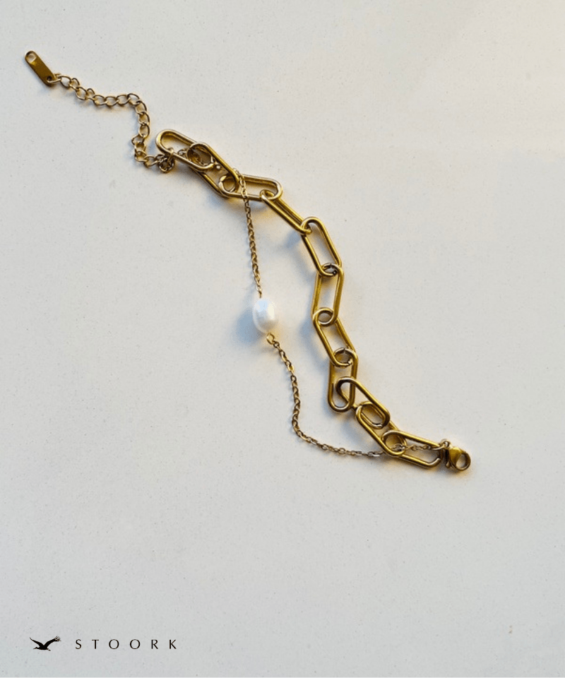 Pearl Double Chain Bracelet - stoork