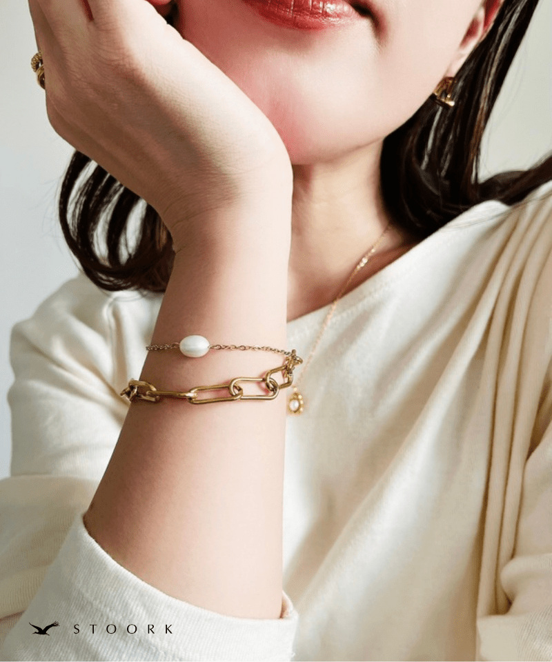 Pearl Double Chain Bracelet - stoork