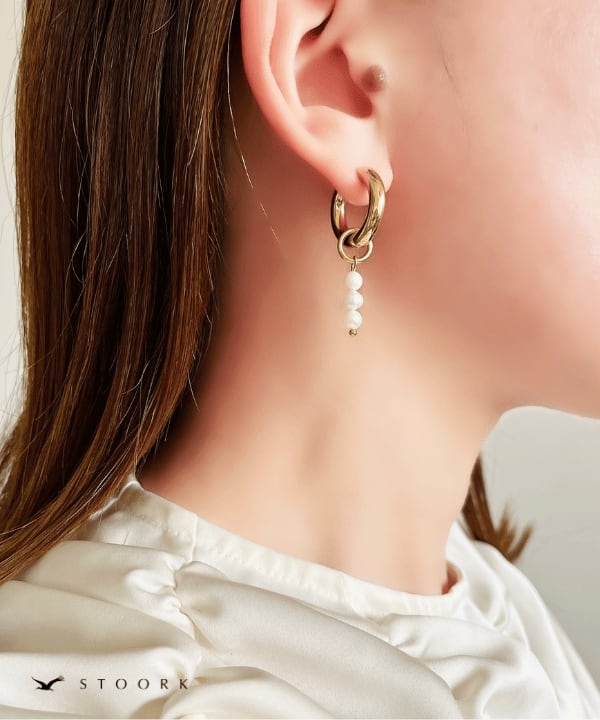 Pearl Double Hoop Pierce - stoork