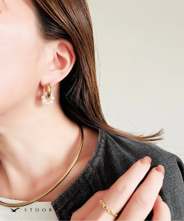 Pearl Double Hoop Pierce - stoork
