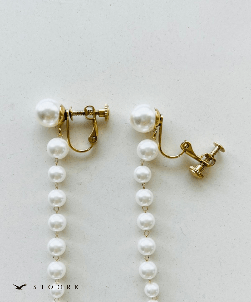 Pearl Long Chain Earring - stoork