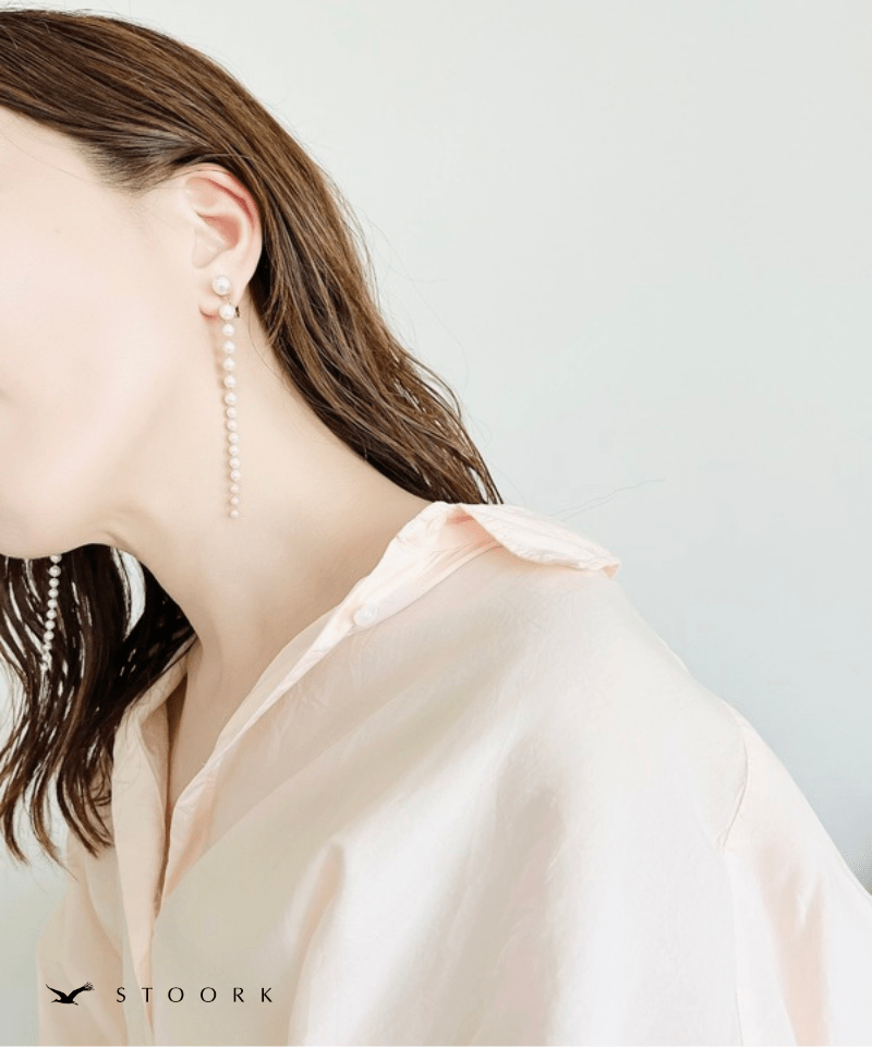 Pearl Long Chain Earring - stoork