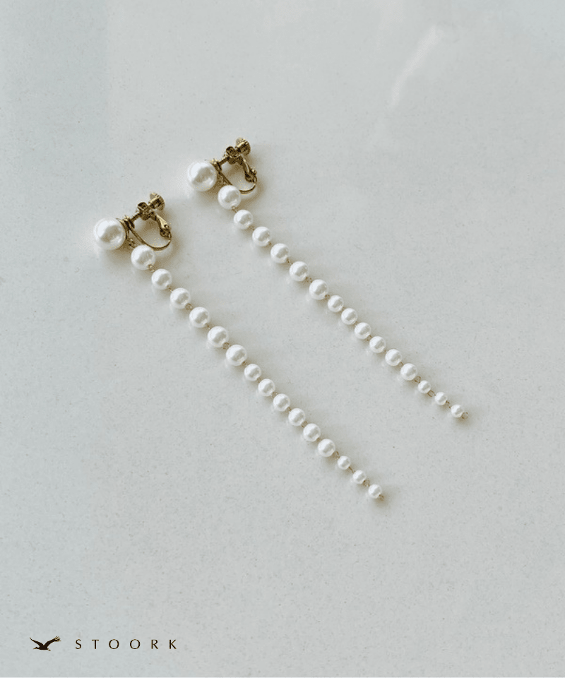 Pearl Long Chain Earring - stoork