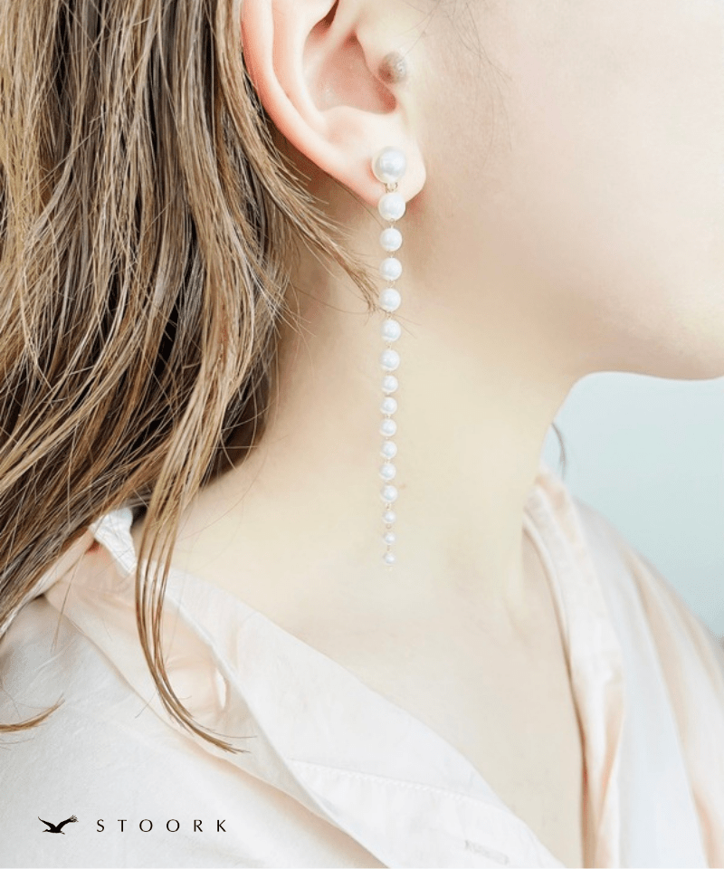 Pearl Long Chain Earring - stoork