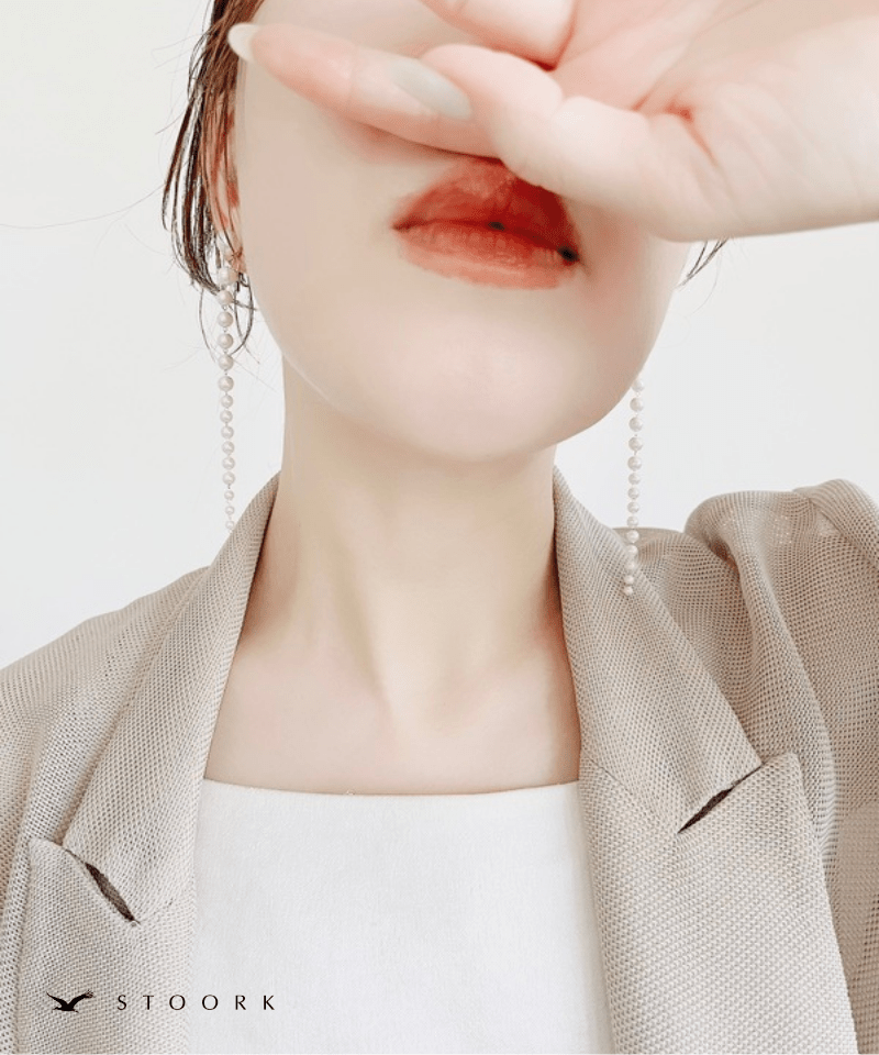 Pearl Long Chain Earring - stoork