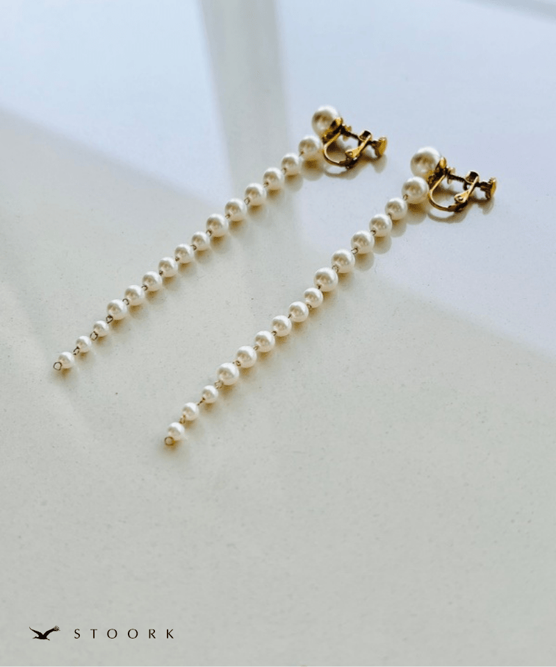 Pearl Long Chain Earring - stoork
