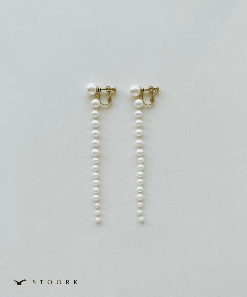 Pearl Long Chain Earring - stoork