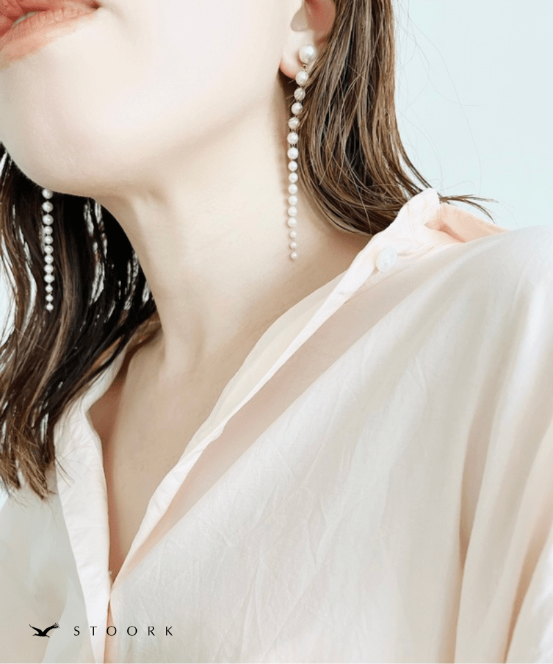 Pearl Long Chain Earring - stoork