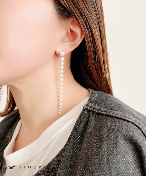 【再入荷】Pearl Long Chain Pierce - stoork
