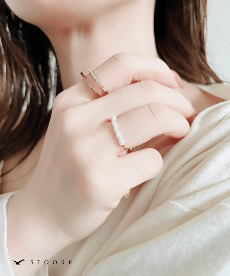 Pearl Slider Ring | 金属アレルギー対応アクセサリー通販ショップ