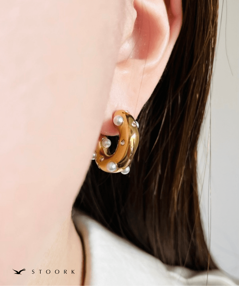 Pearl Zircon Hoop Pierce - stoork