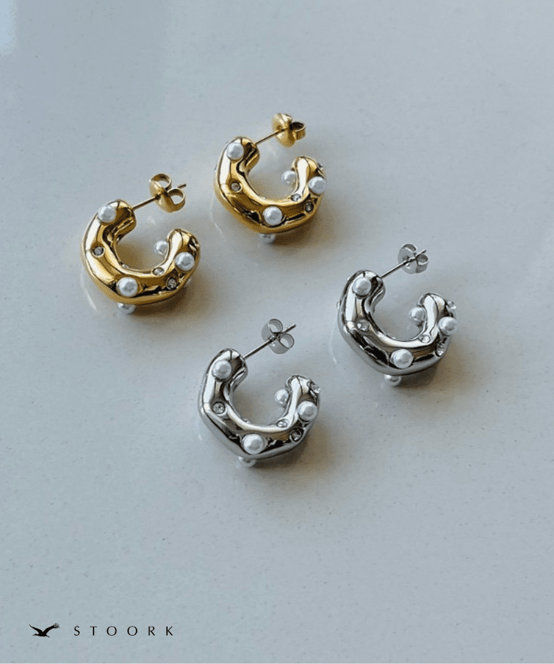 Pearl Zircon Hoop Pierce - stoork