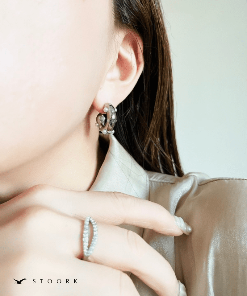 Pearl Zircon Hoop Pierce - stoork