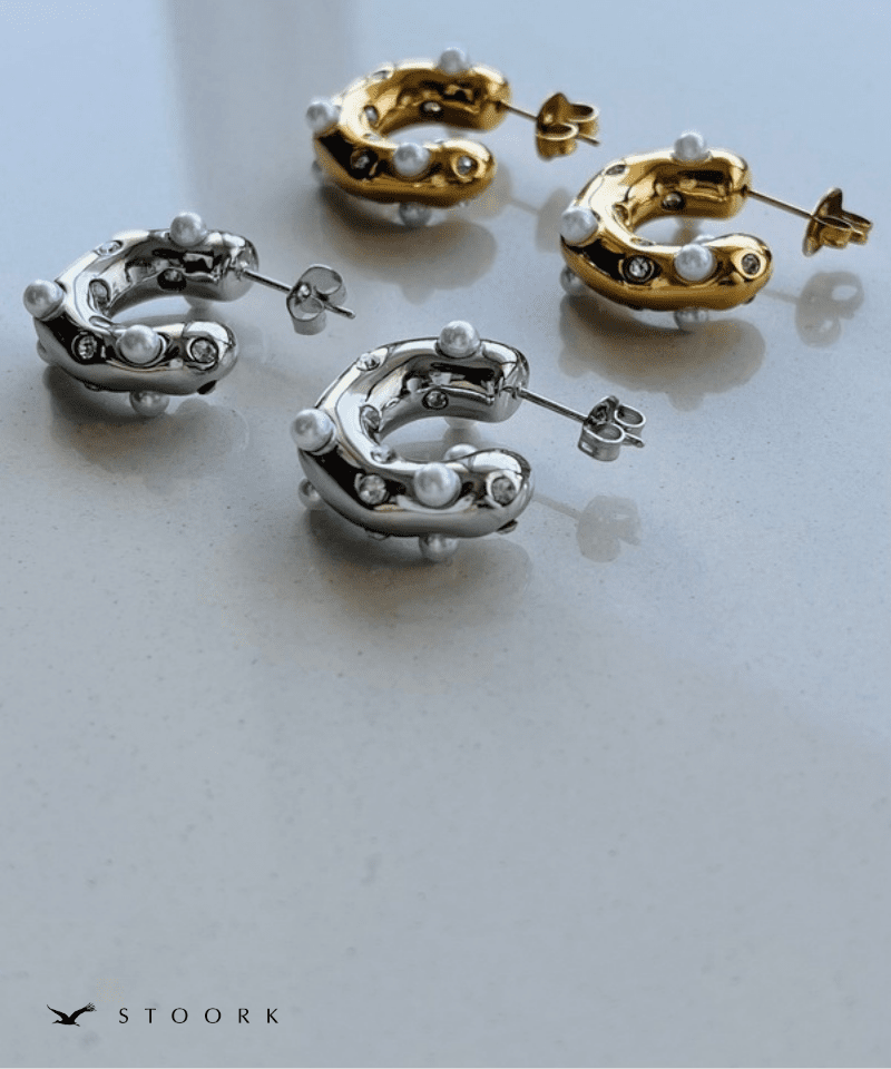 Pearl Zircon Hoop Pierce - stoork