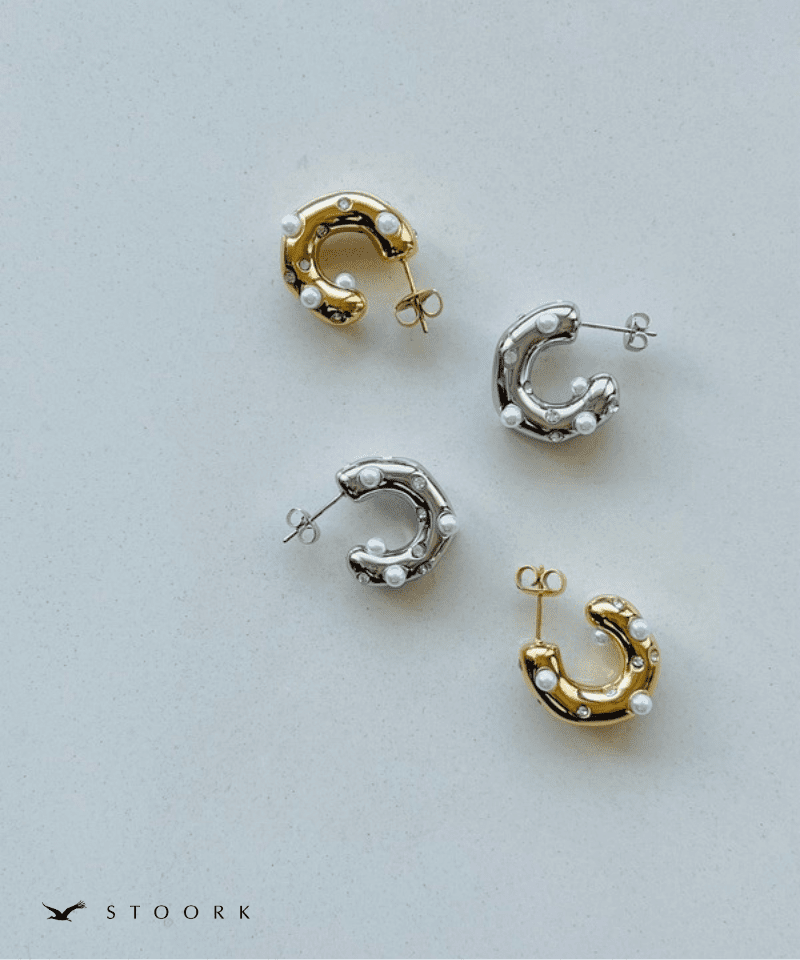 Pearl Zircon Hoop Pierce - stoork