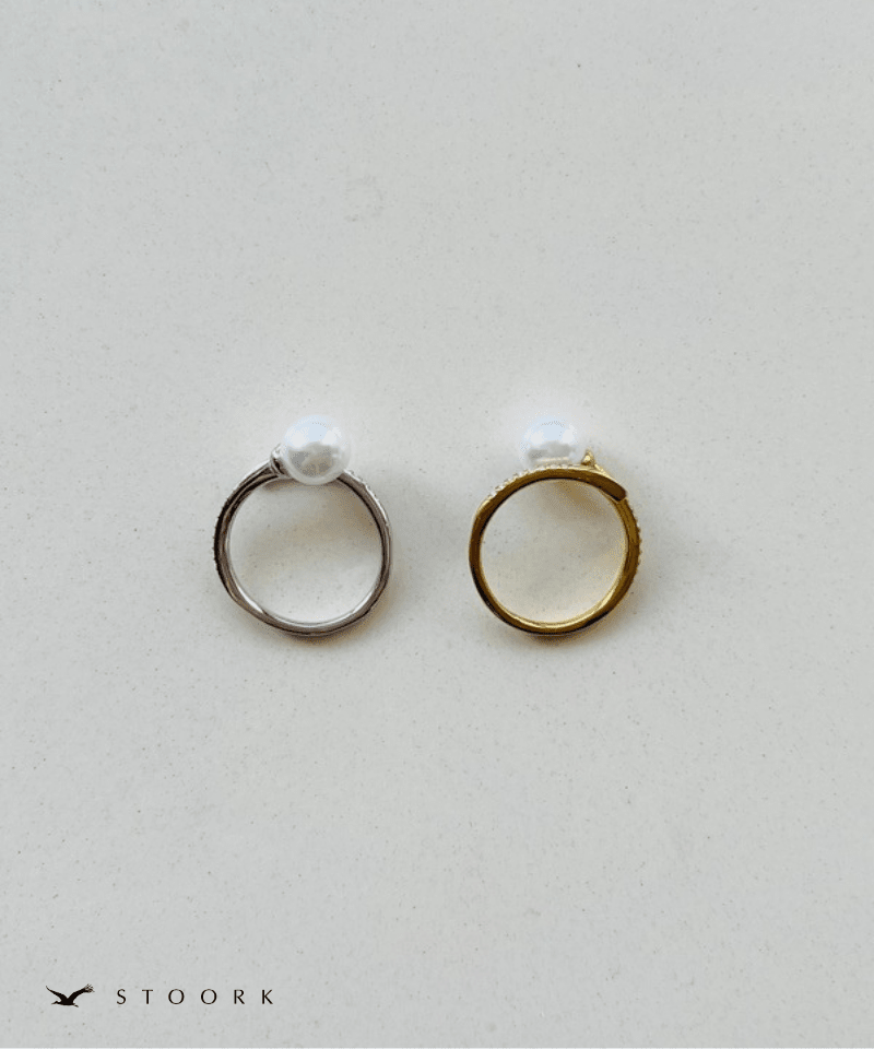 Pearl Zircon Spiral Ring - stoork