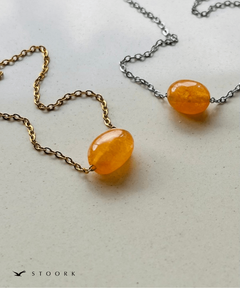 Petite Orange Gem Necklace - stoork