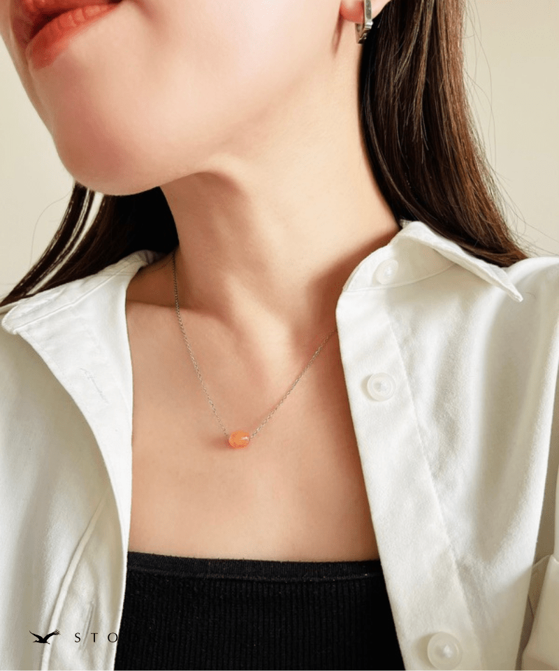 Petite Orange Gem Necklace - stoork