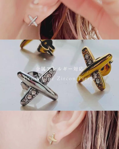 Cross Line Zircon Pierce
