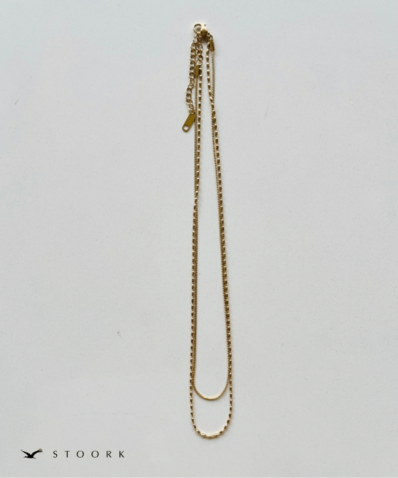 Rice Double Chain Necklace - stoork