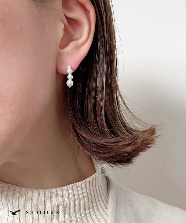 s925 4pearl Pierce - stoork