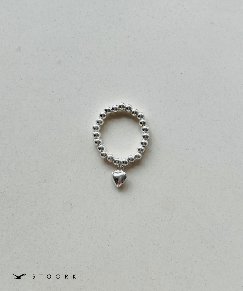 s925 Ball Heart Ring - stoork