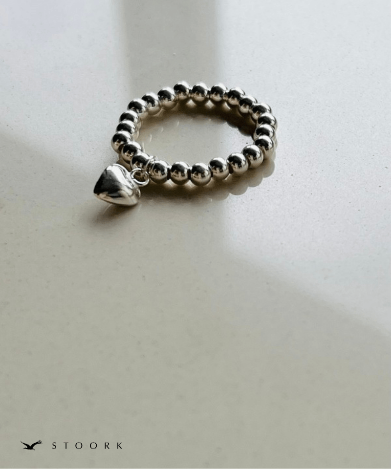 s925 Ball Heart Ring - stoork