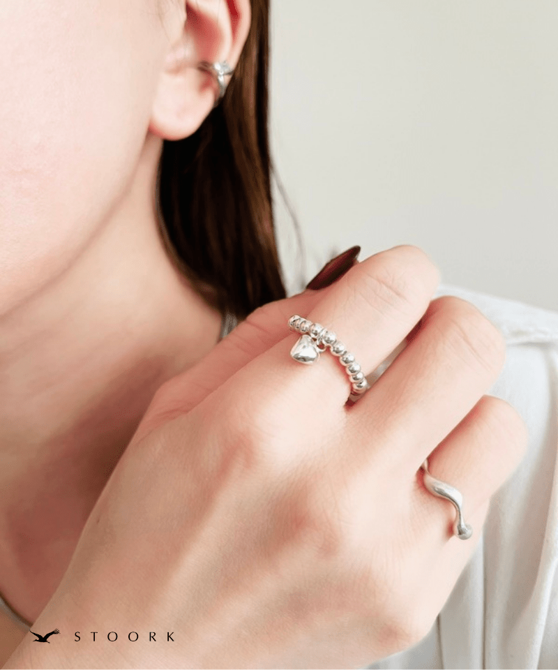 s925 Ball Heart Ring - stoork