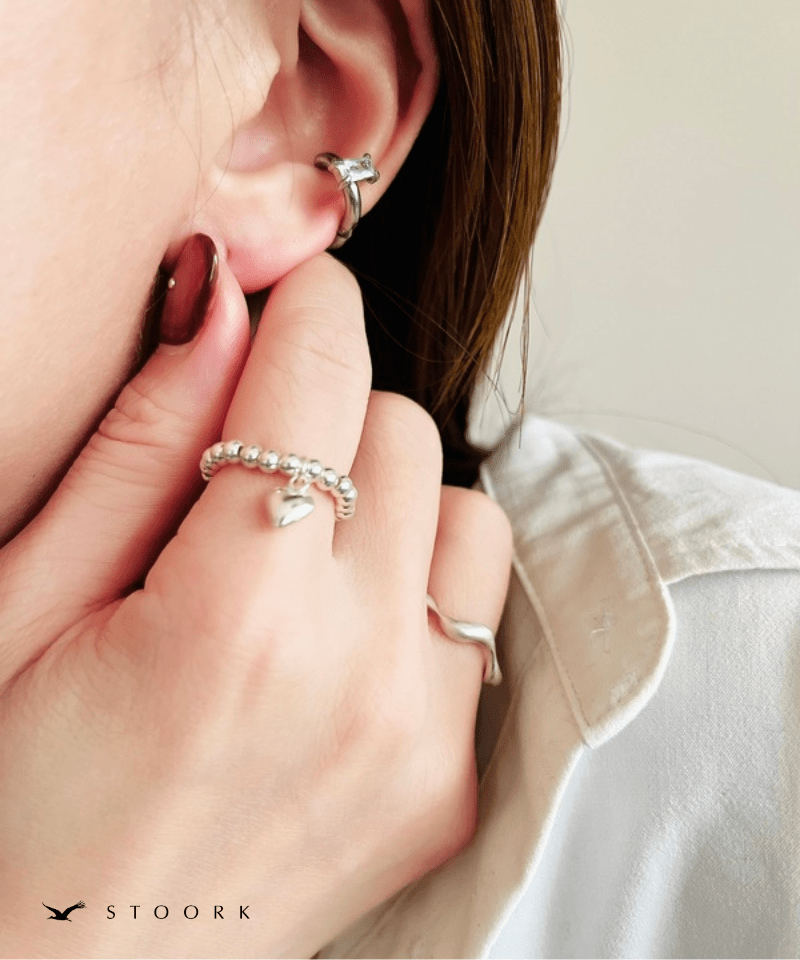 s925 Ball Heart Ring - stoork
