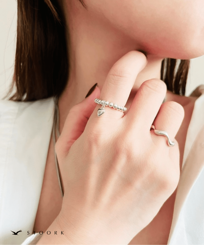 s925 Ball Heart Ring - stoork
