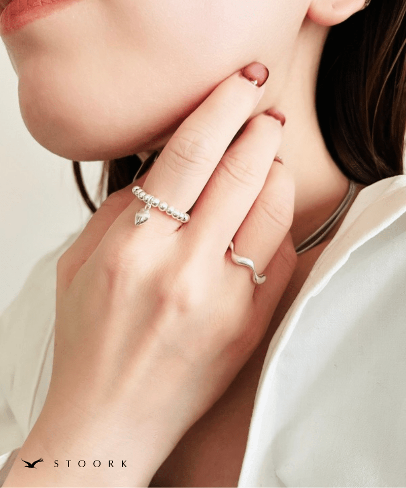 s925 Ball Heart Ring - stoork