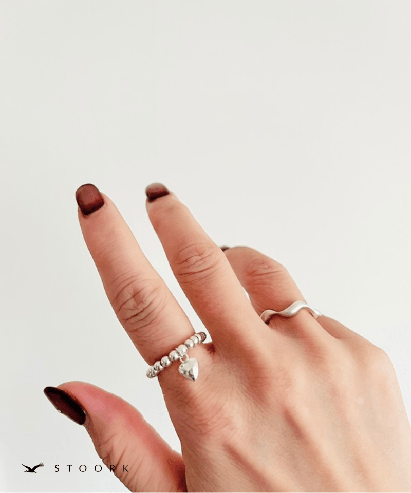 s925 Ball Heart Ring - stoork