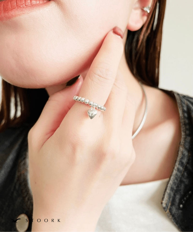 s925 Ball Heart Ring - stoork