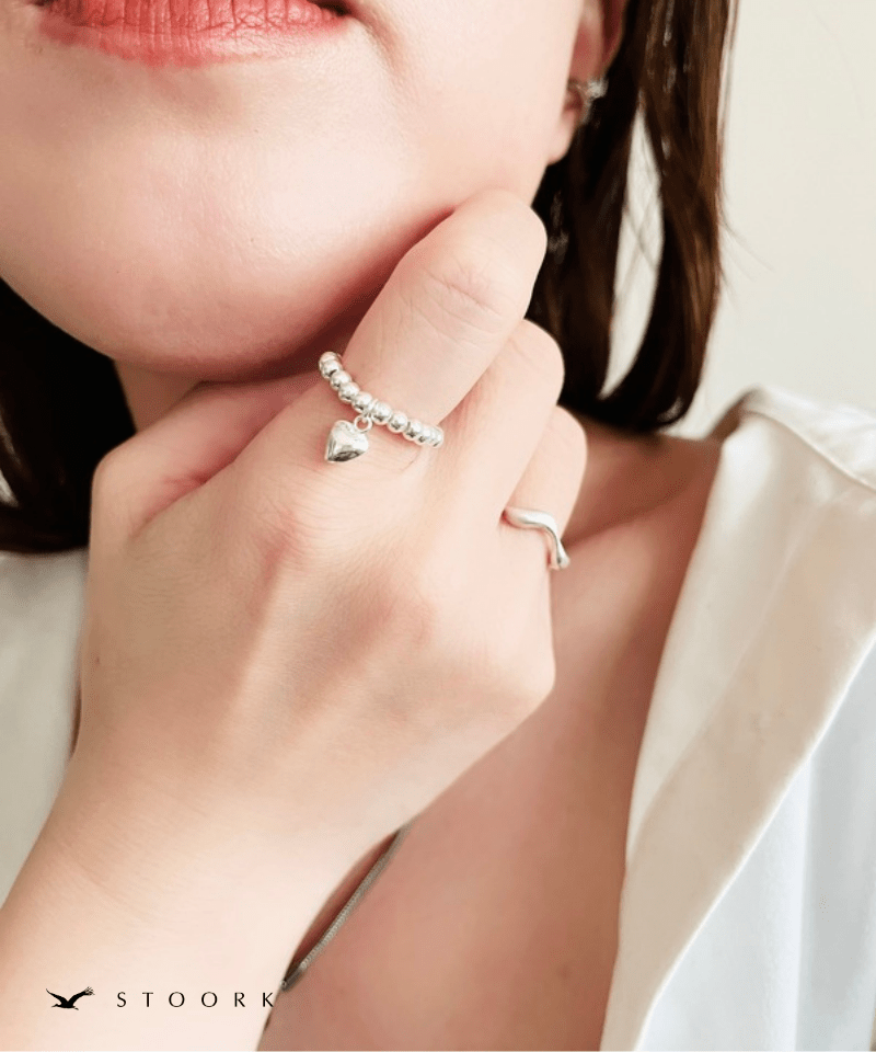 s925 Ball Heart Ring - stoork